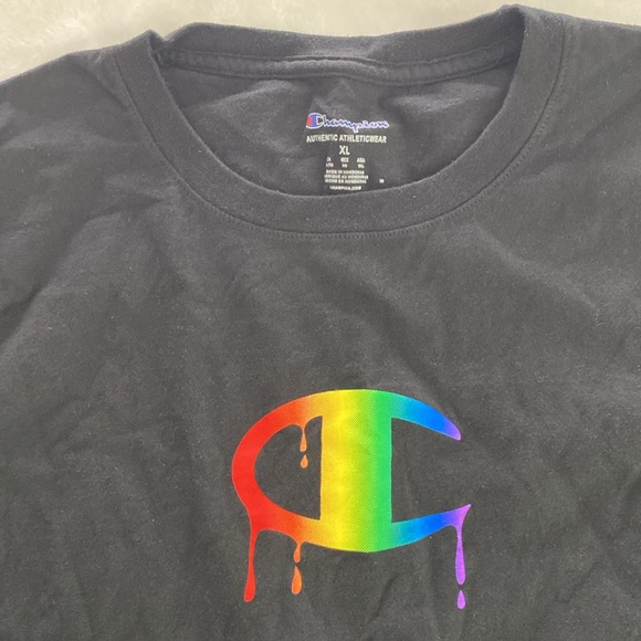 Champion rainbow logo black t-shirt - Picture 15 of 15